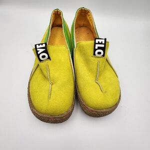 Ovelo slip on shoes/ yellow & green